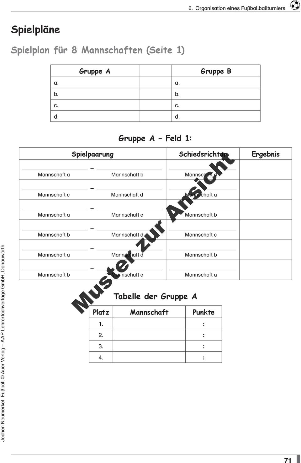 Ergebnis Mannschaft a Mannschaft b Mannschaft d Mannschaft c Mannschaft d Mannschaft a Mannschaft a Mannschaft c Mannschaft b