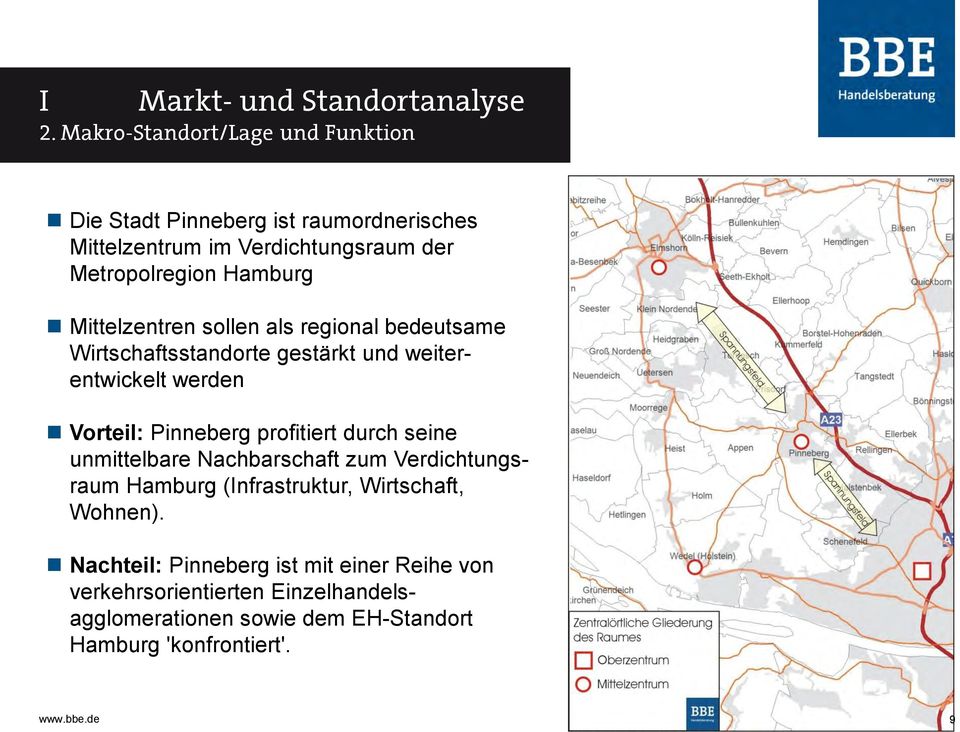 profitiert durch seine unmittelbare Nachbarschaft zum Verdichtungsraum Hamburg (Infrastruktur, Wirtschaft, Wohnen).