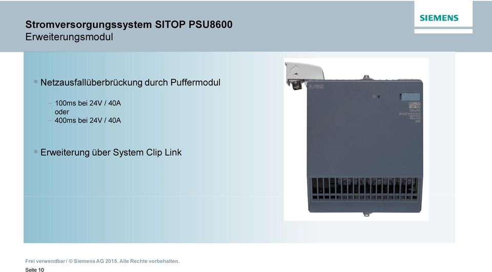 Puffermodul - 100ms bei 24V / 40A