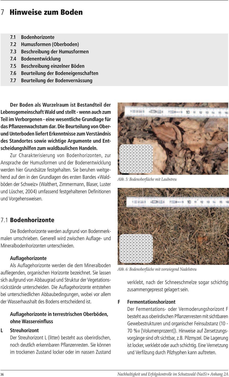 Pflanzenwachstum dar. Die Beurteilung von Oberund Unterboden liefert Erkenntnisse zum Verständnis des Standortes sowie wichtige Argumente und Entscheidungshilfen zum waldbaulichen Handeln.