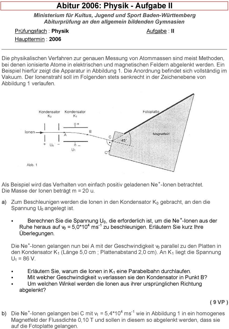 Ein Beispiel hierfür zeigt die Apparatur in Abbildung 1. Die Anordnung befindet sich vollständig im Vakuum.