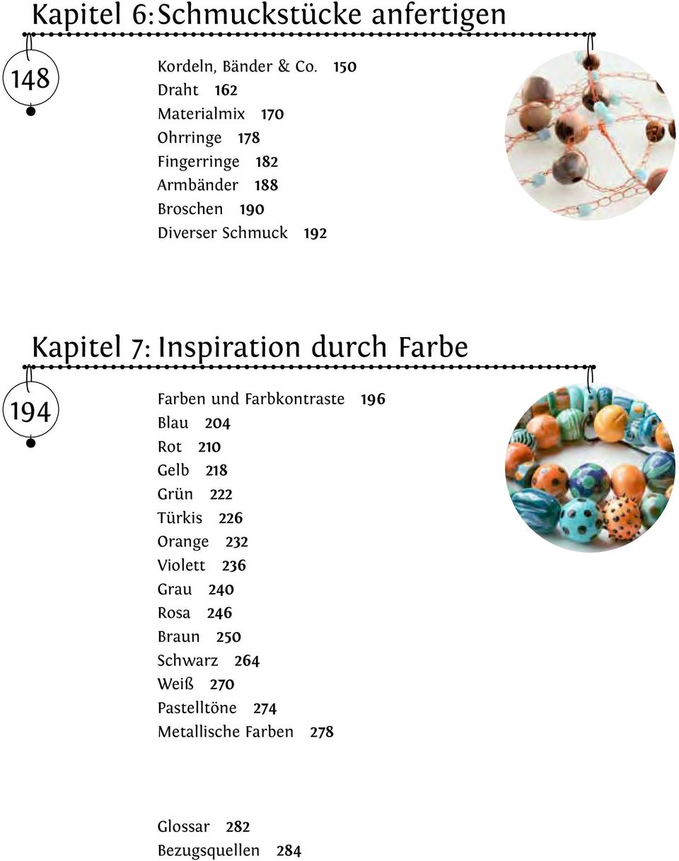 192 Kapitel 7: Inspiration durch Farbe 194 Farben und Farbkontraste 196 Blau 204 Rot 210 Gelb 218 Grün