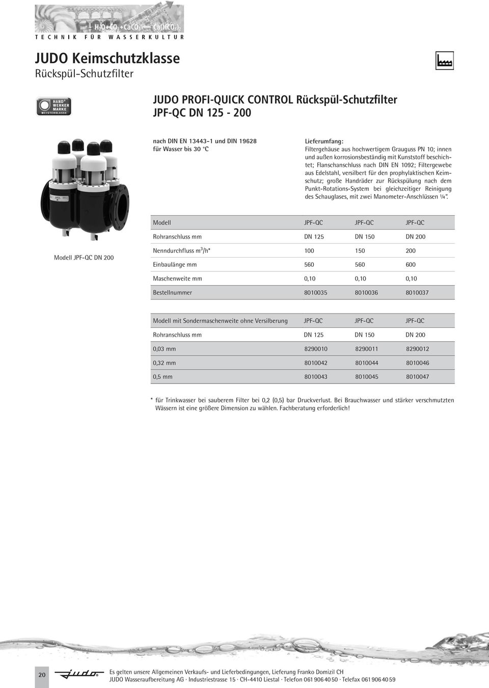 Handräder zur Rückspülung nach dem Punkt-Rotations-System bei gleichzeitiger Reinigung des Schauglases, mit zwei Manometer-Anschlüssen ¼.