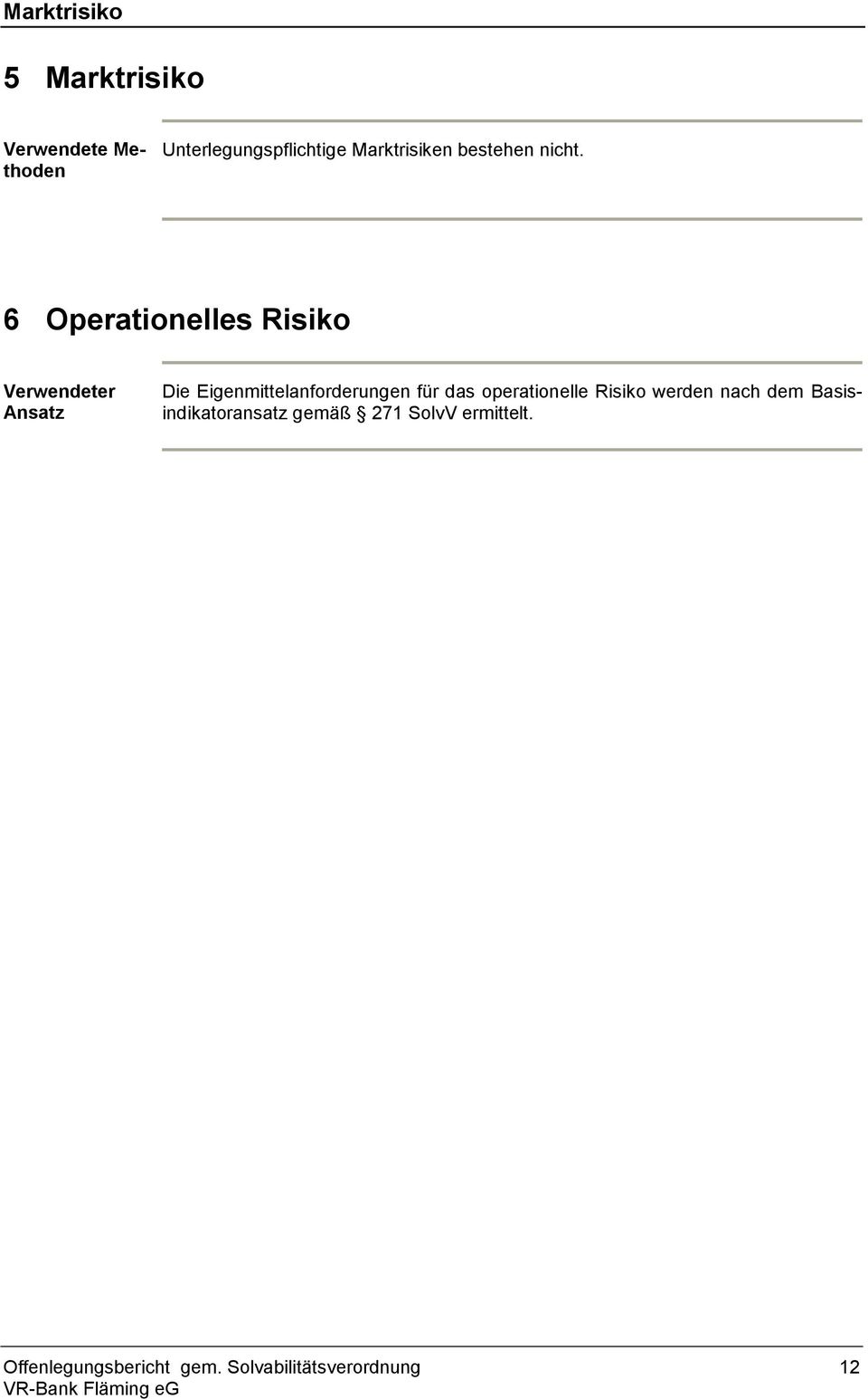 6 Operationelles Risiko Verwendeter Ansatz Die Eigenmittelanforderungen für