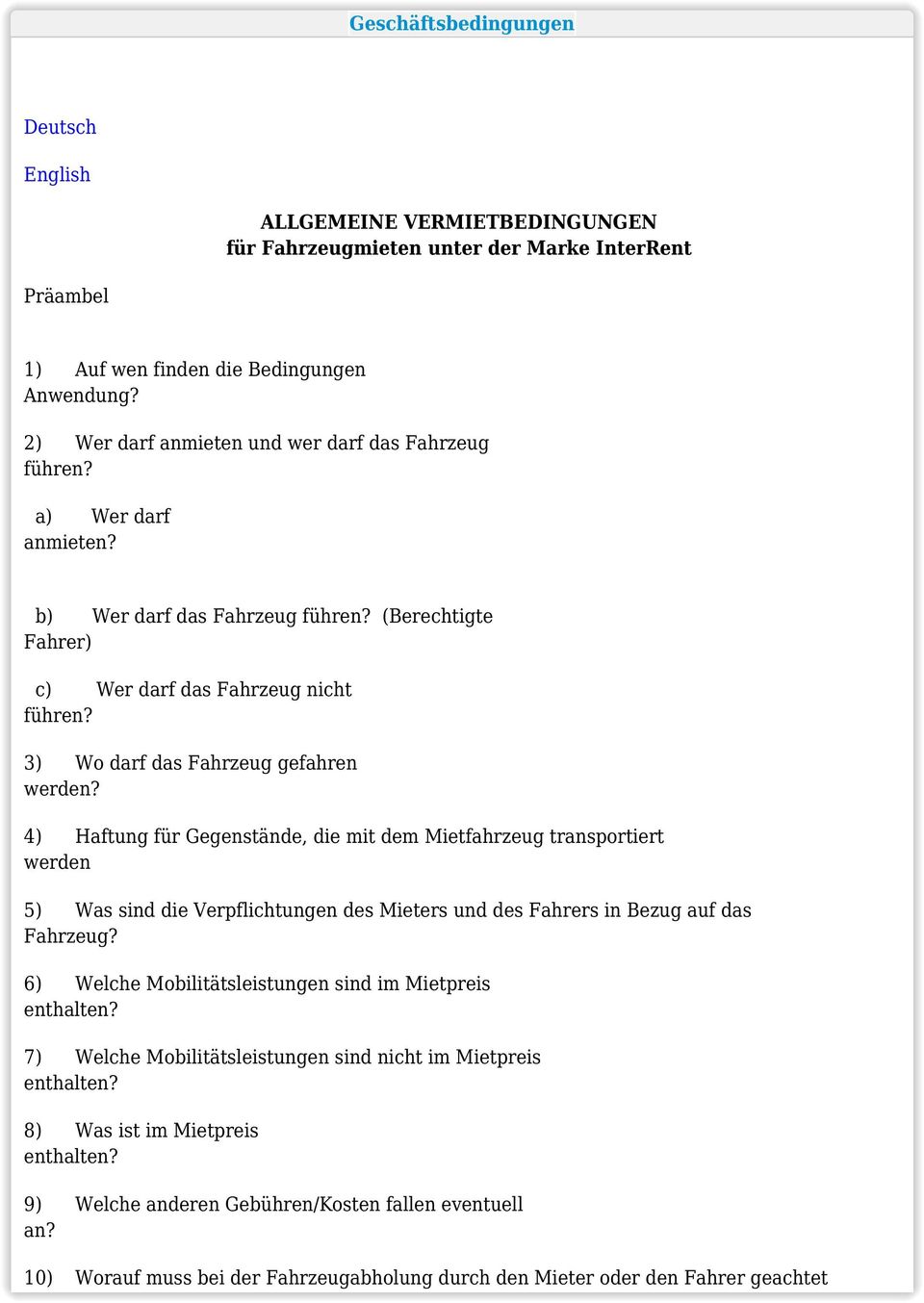 3) Wo darf das Fahrzeug gefahren werden?