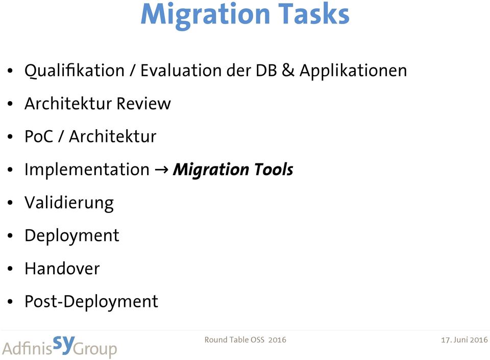 / Architektur Implementation Migration Tools