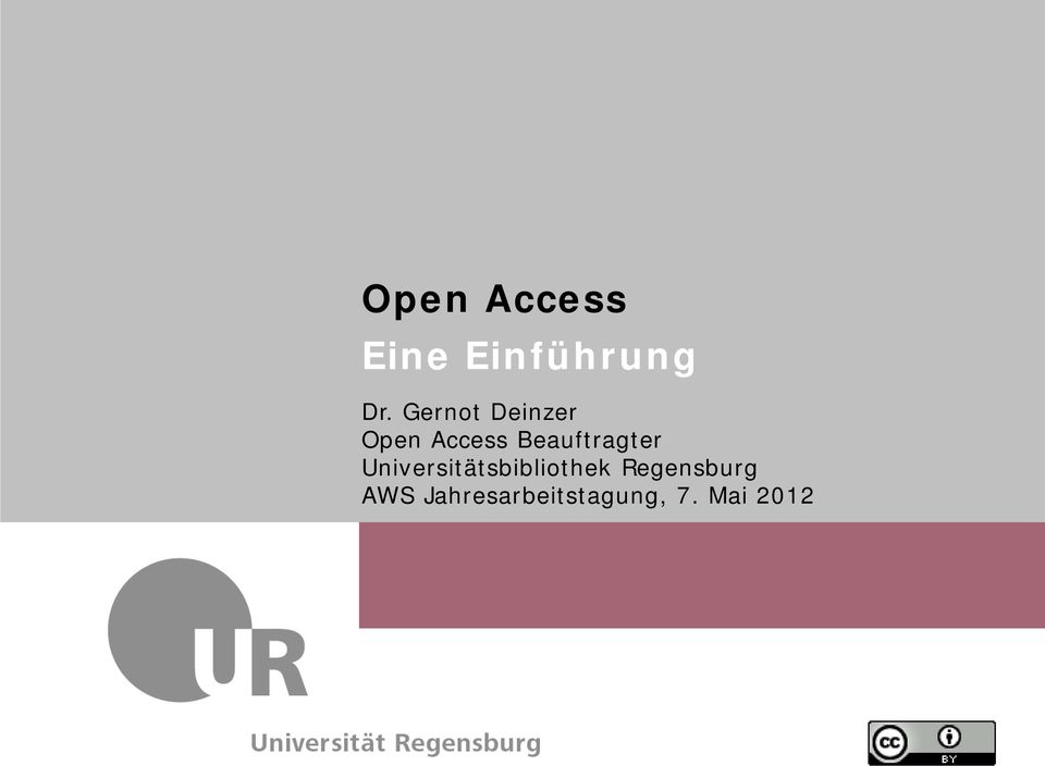 Verwaltung Open Access Eine Einführung Dr.
