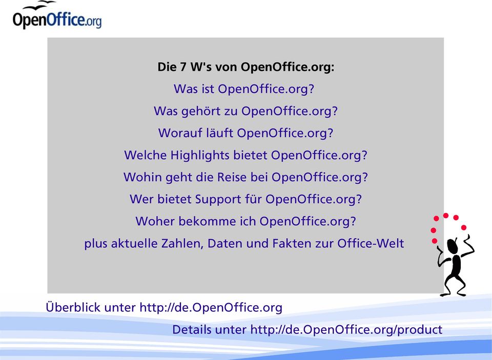 org? Woher bekomme ich OpenOffice.org? plus aktuelle Zahlen, Daten und Fakten zur Office-Welt Überblick unter http://de.