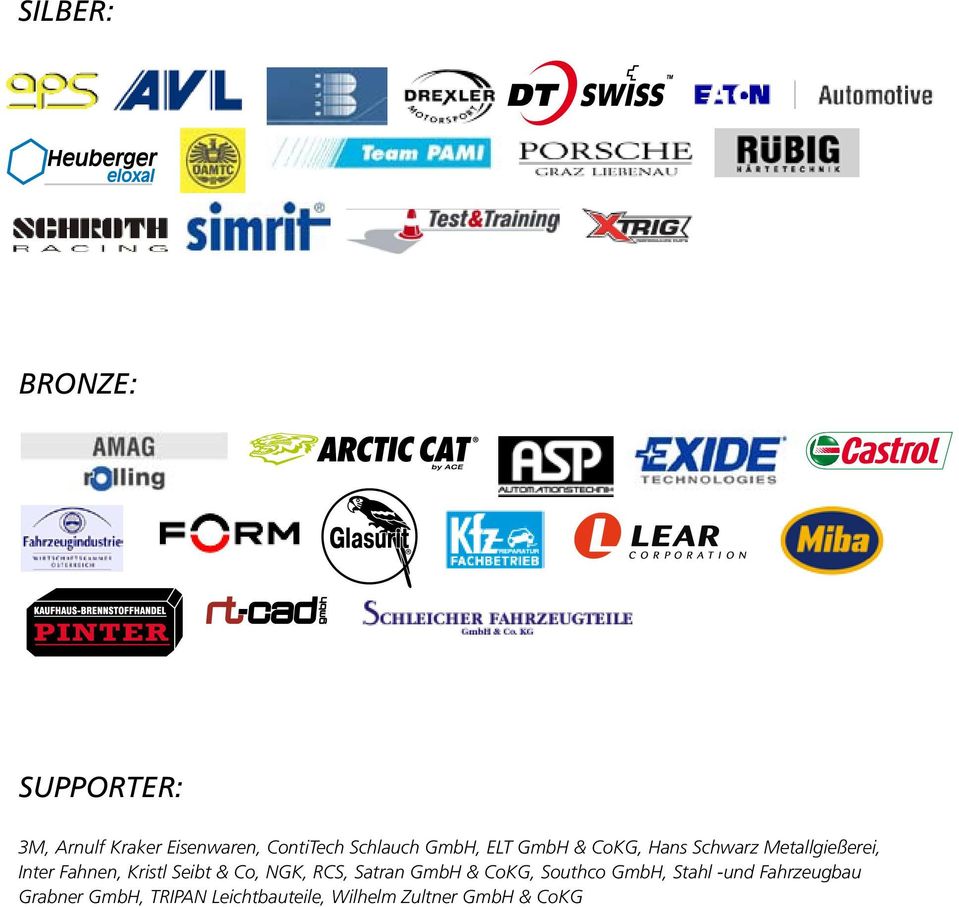 Fahnen, Kristl Seibt & Co, NGK, RCS, Satran GmbH & CoKG, Southco GmbH,