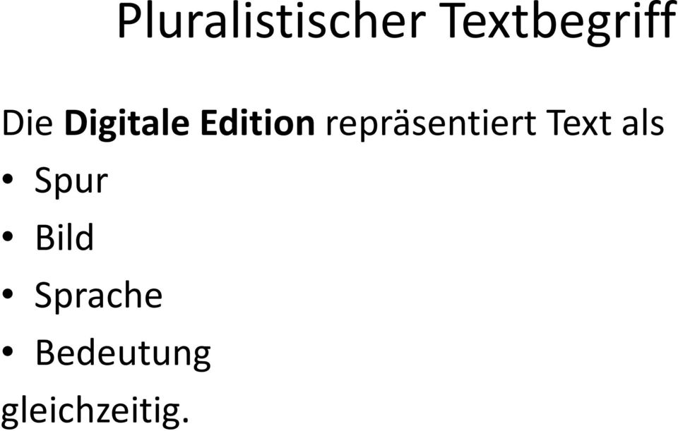 repräsentiert Text als Spur