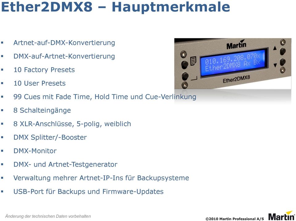 XLR-Anschlüsse, 5-polig, weiblich DMX Splitter/-Booster DMX-Monitor DMX- und