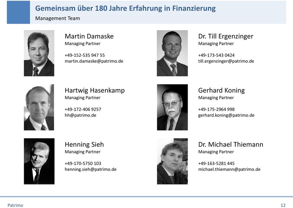 de Hartwig Hasenkamp Managing Partner +49-172-406 9257 hh@patrimo.de Gerhard Koning Managing Partner +49-175-2964 998 gerhard.