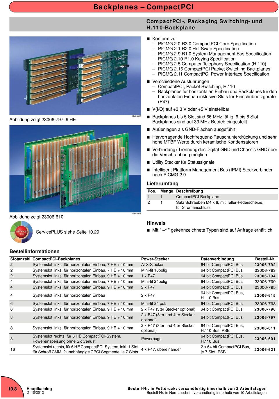 5 Computer Telephony Specification (H.110) PICMG 2.16 CompactPCI Packet Switching Backplanes PICMG 2.