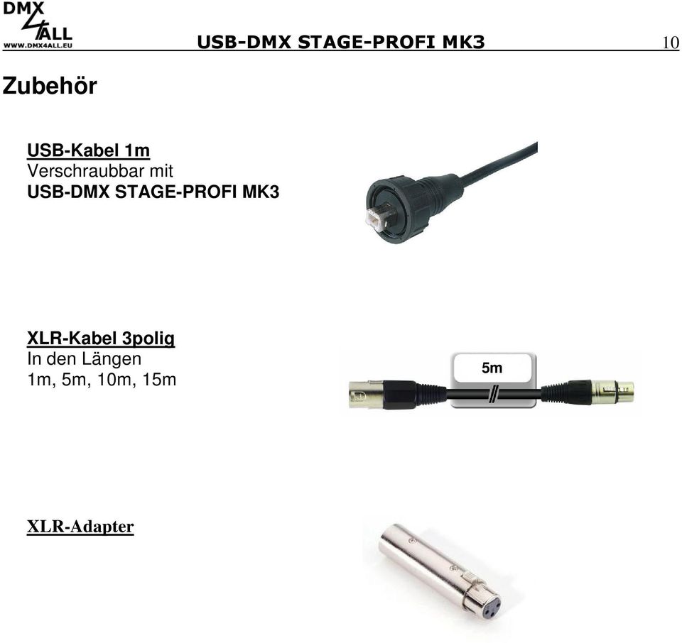 USB-DMX STAGE-PROFI MK3 XLR-Kabel