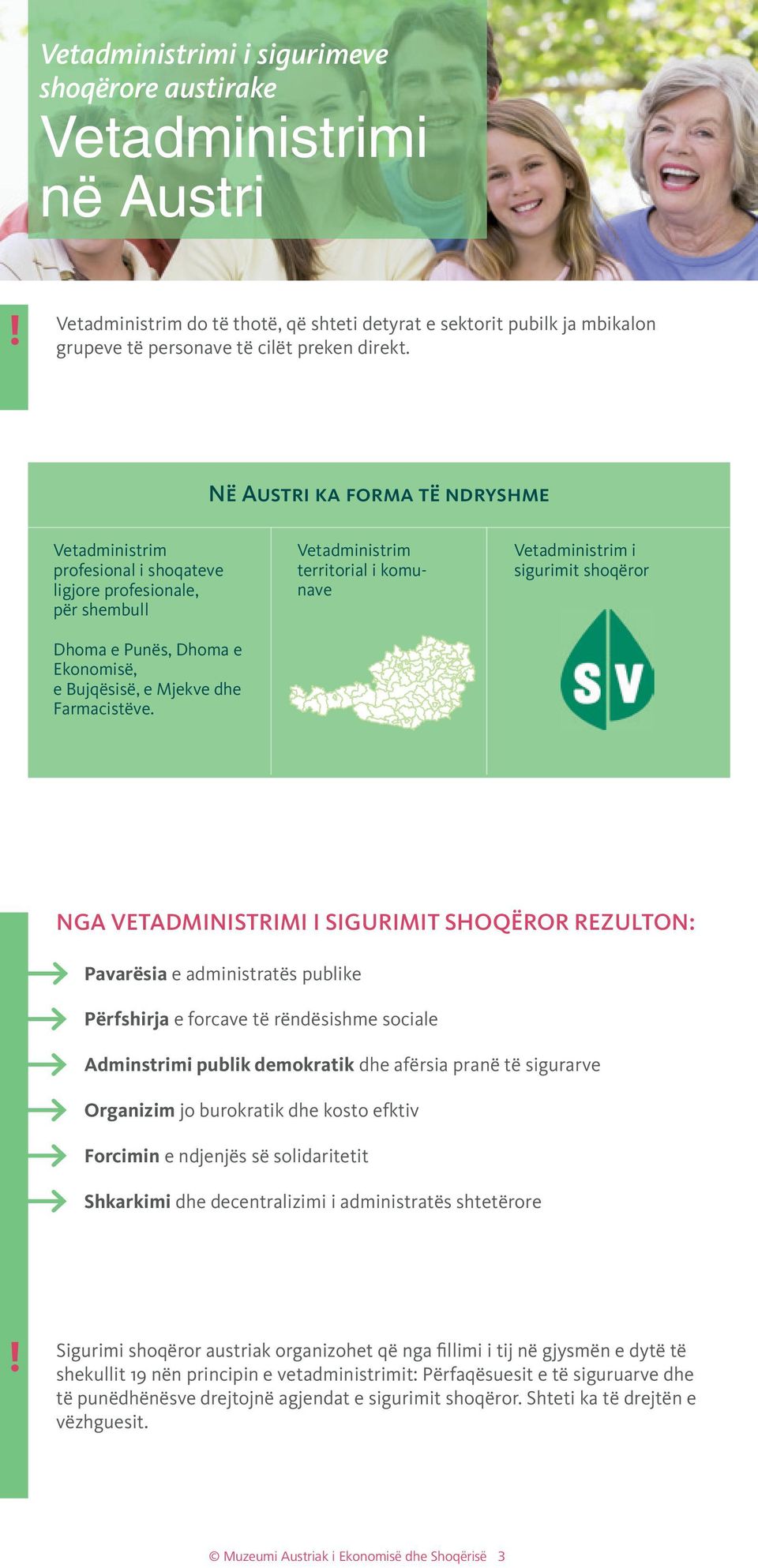 Vetadministrim territorial i komunave Vetadministrim i sigurimit shoqëror NGA VETADMINISTRIMI I SIGURIMIT SHOQËROR REZULTON: Pavarësia e administratës publike Përfshirja e forcave të rëndësishme