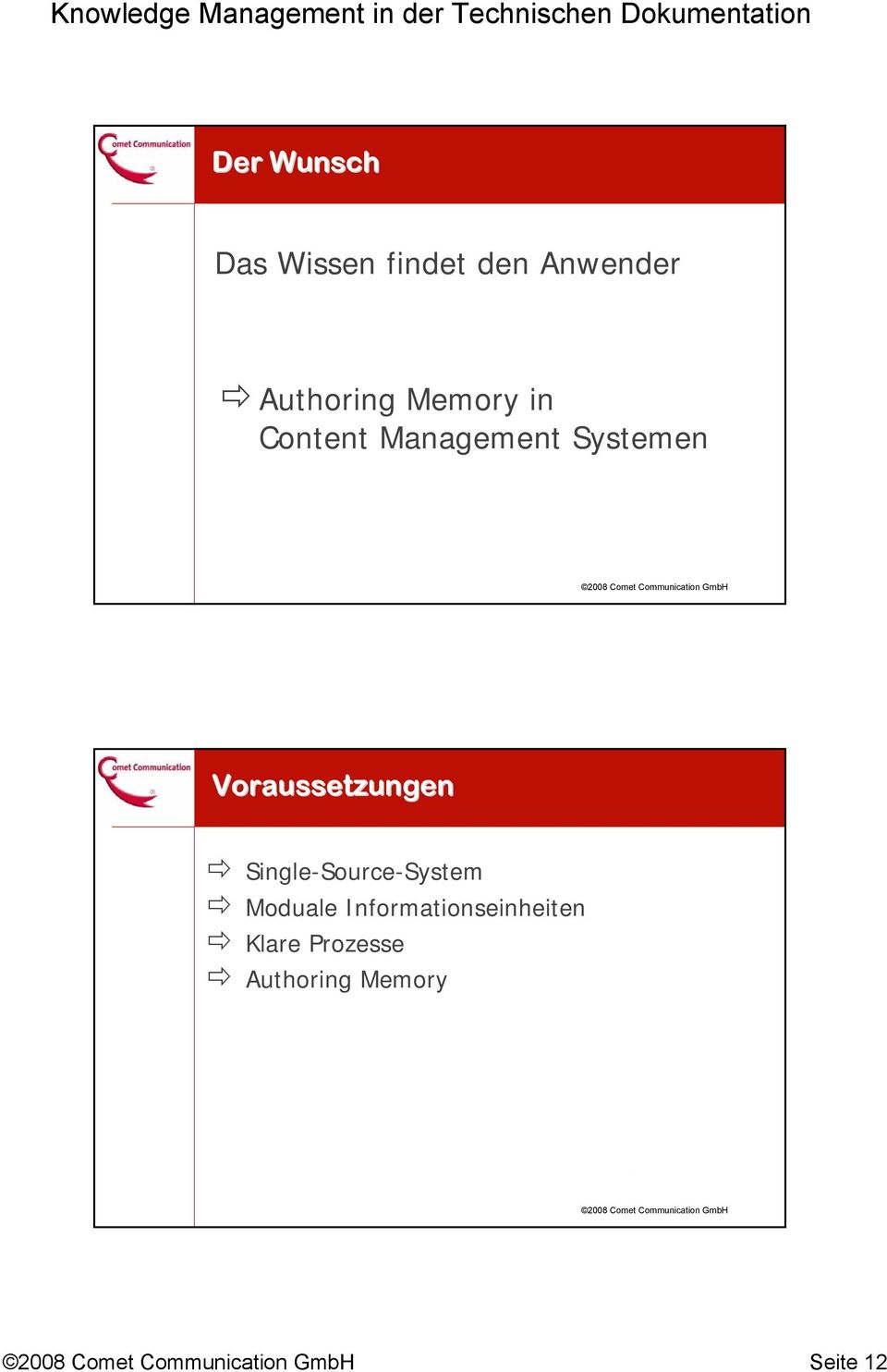 Voraussetzungen Single-Source-System Moduale