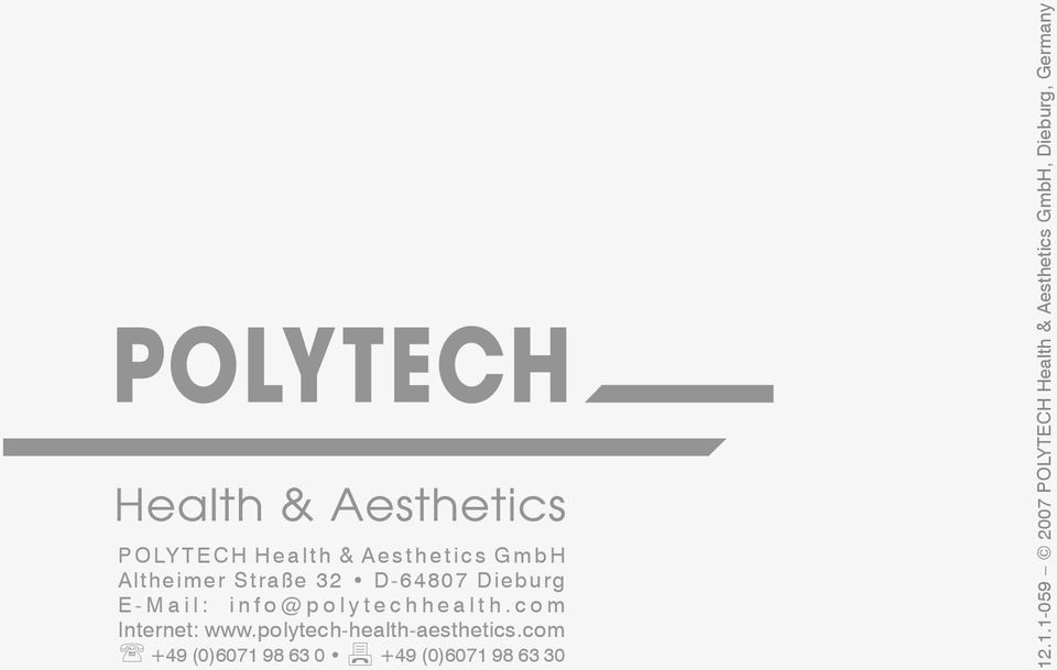 c o m Internet: www.polytech-health-aesthetics.