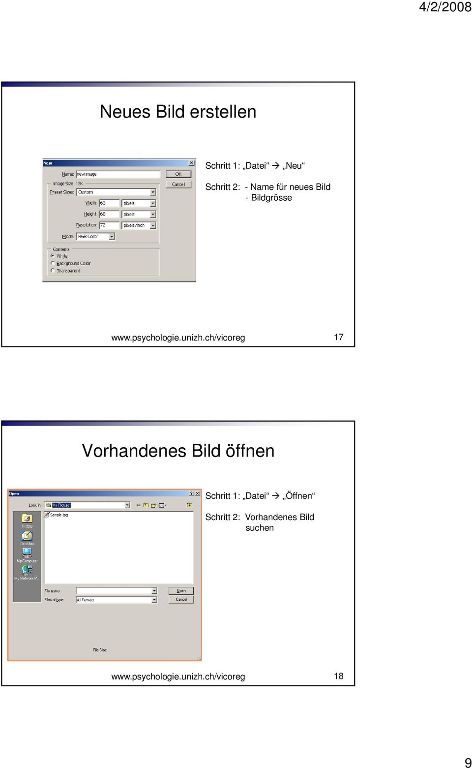 ch/vicoreg 17 Vorhandenes Bild öffnen Schritt 1: Datei