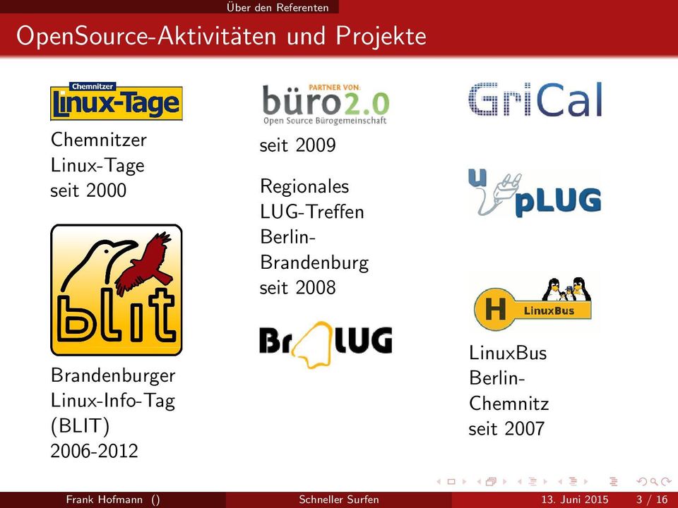 Brandenburg seit 2008 Brandenburger Linux-Info-Tag (BLIT) 2006-2012