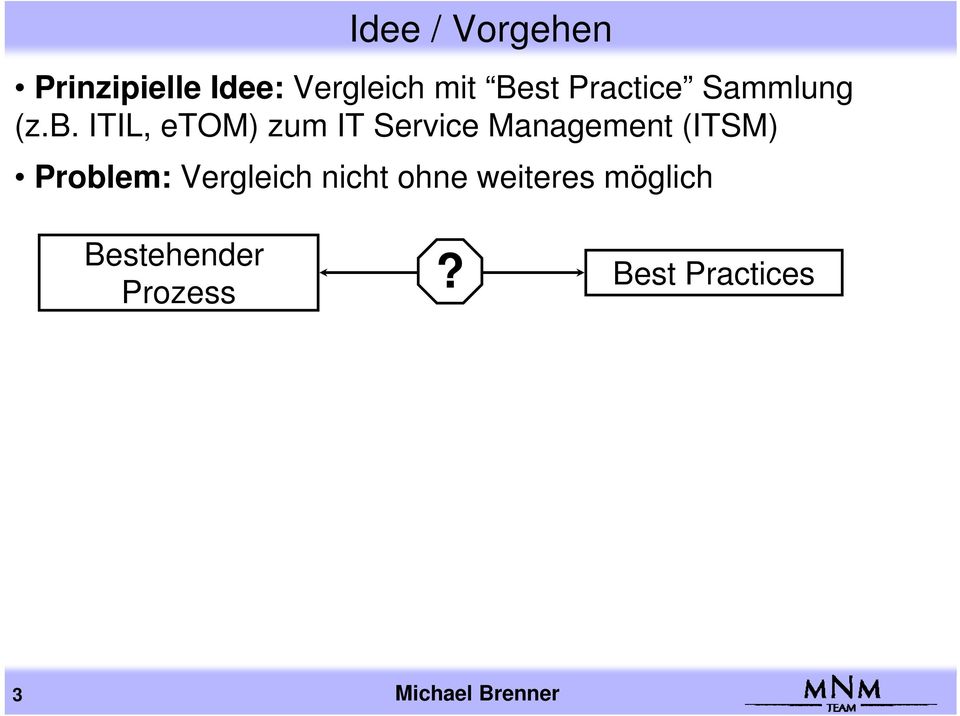 ITIL, etom) zum IT Service Management (ITSM) Problem: