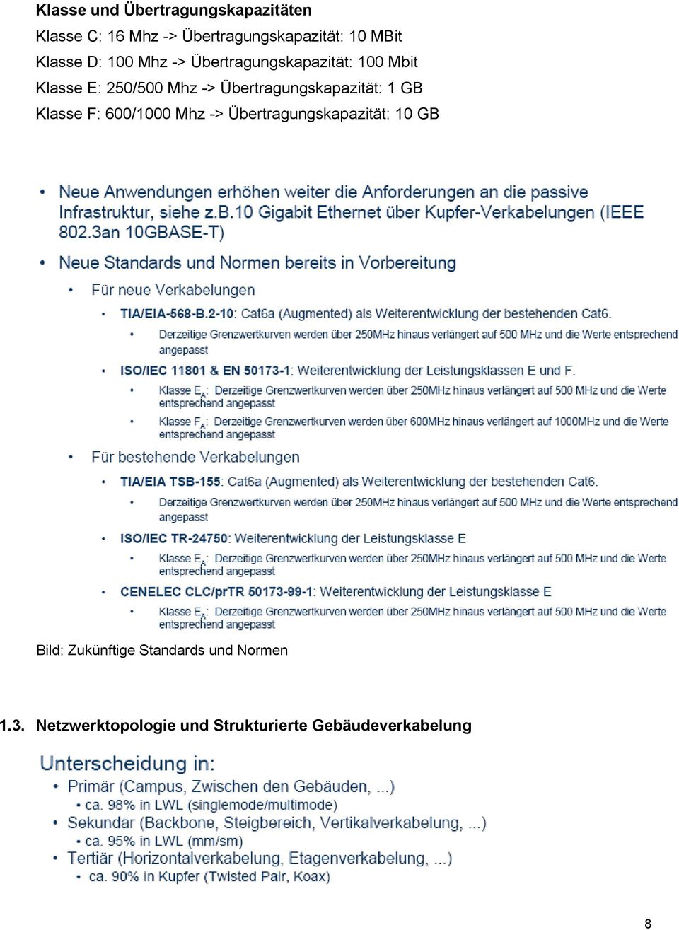 Übertragungskapazität: 1 GB Klasse F: 600/1000 Mhz -> Übertragungskapazität: 10 GB