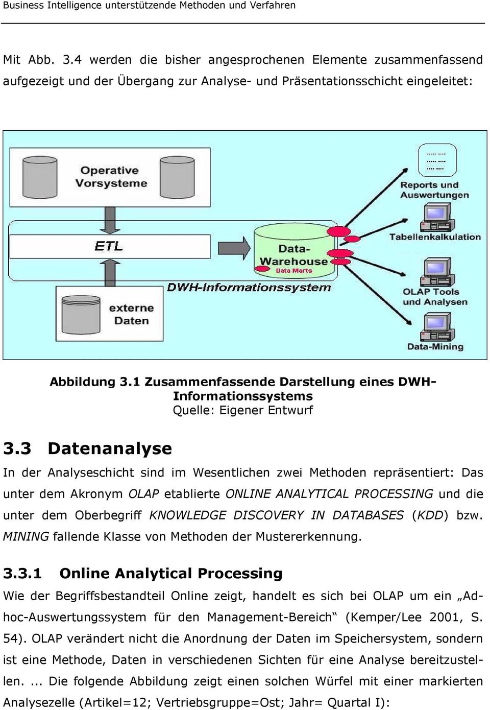 1 Zusammenfassende Darstellung eines DWH- Informationssystems Quelle: Eigener Entwurf 3.