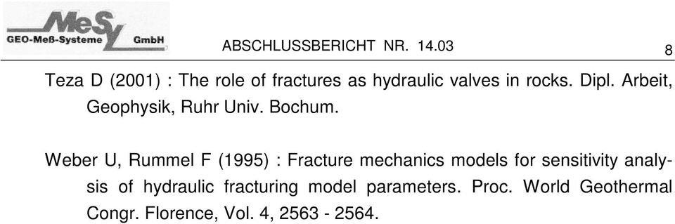 Arbeit, Geophysik, Ruhr Univ. Bochum.
