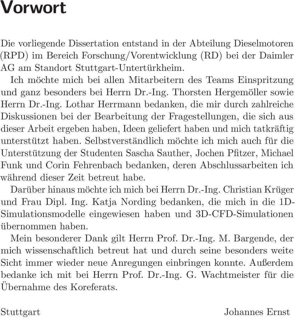 Thorsten Hergemöller sowie Herrn Dr.-Ing.