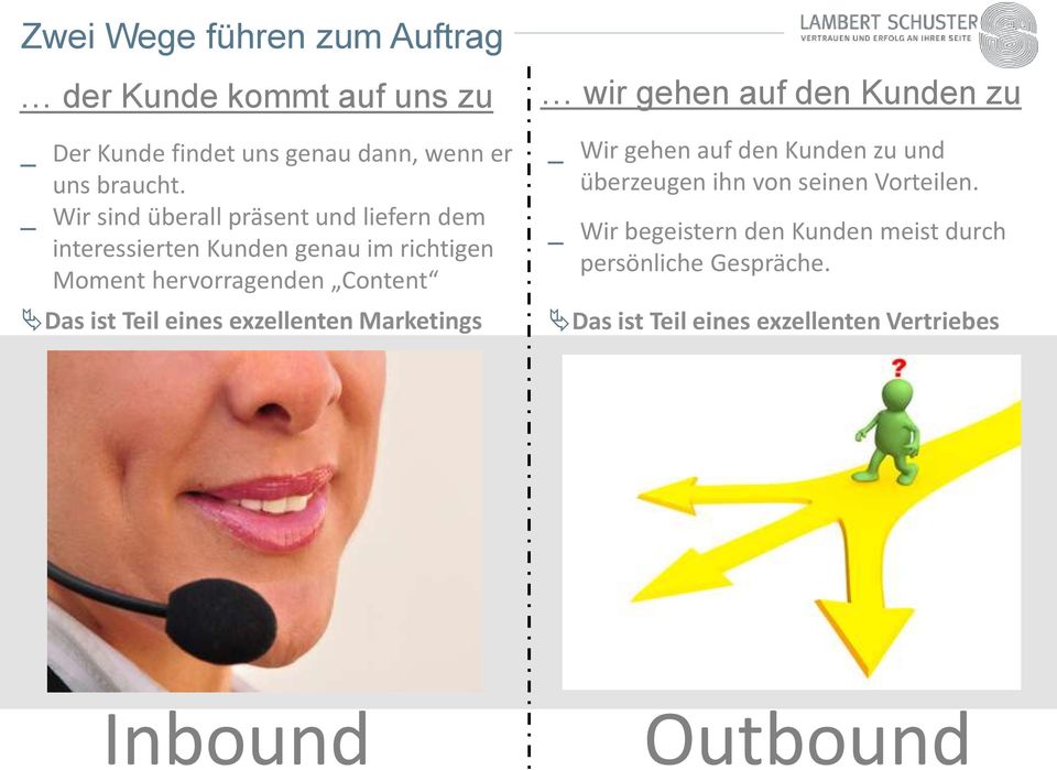 Teil eines exzellenten Marketings wir gehen auf den Kunden zu _ Wir gehen auf den Kunden zu und überzeugen ihn von seinen