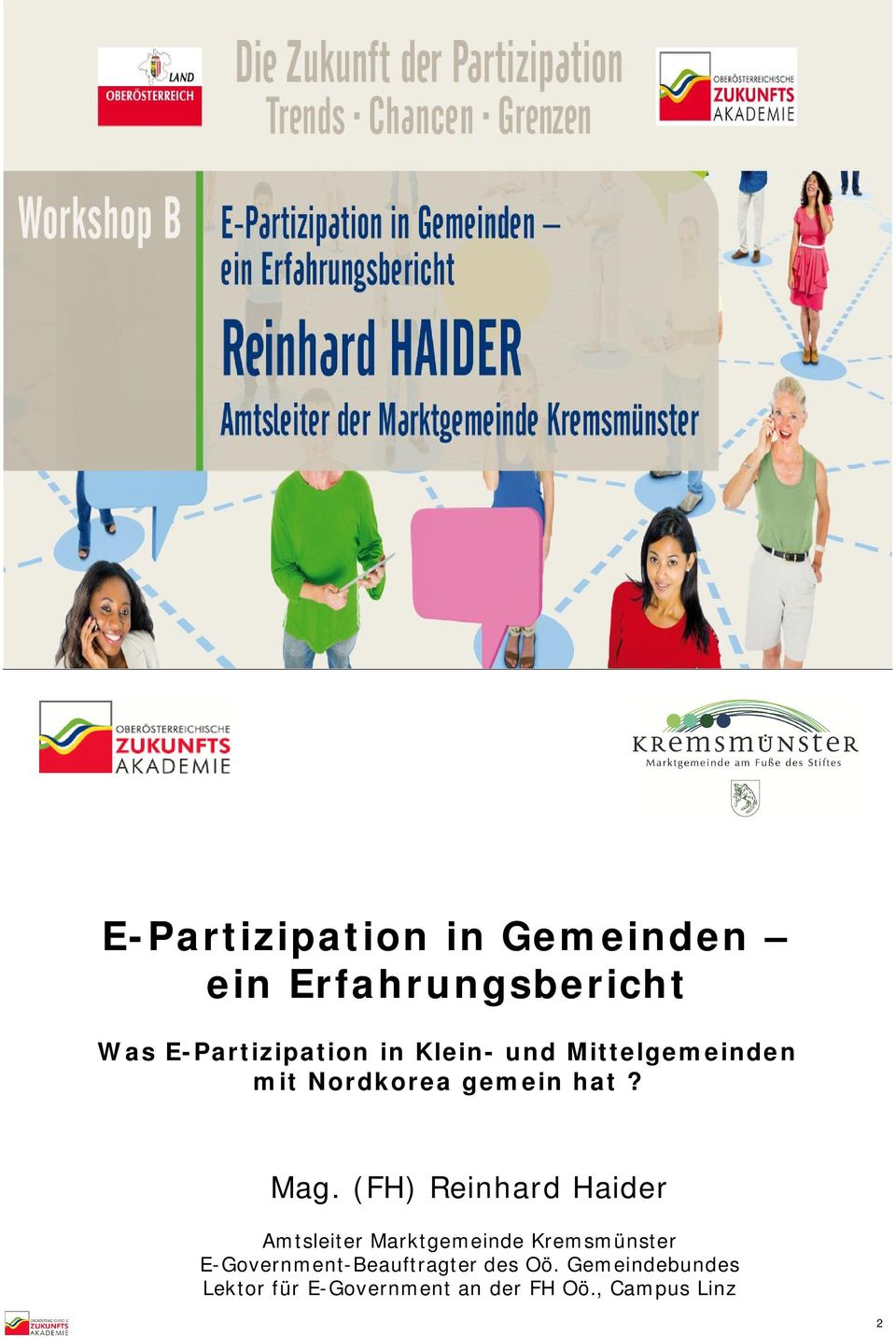 (FH) Reinhard Haider Amtsleiter Marktgemeinde Kremsmünster