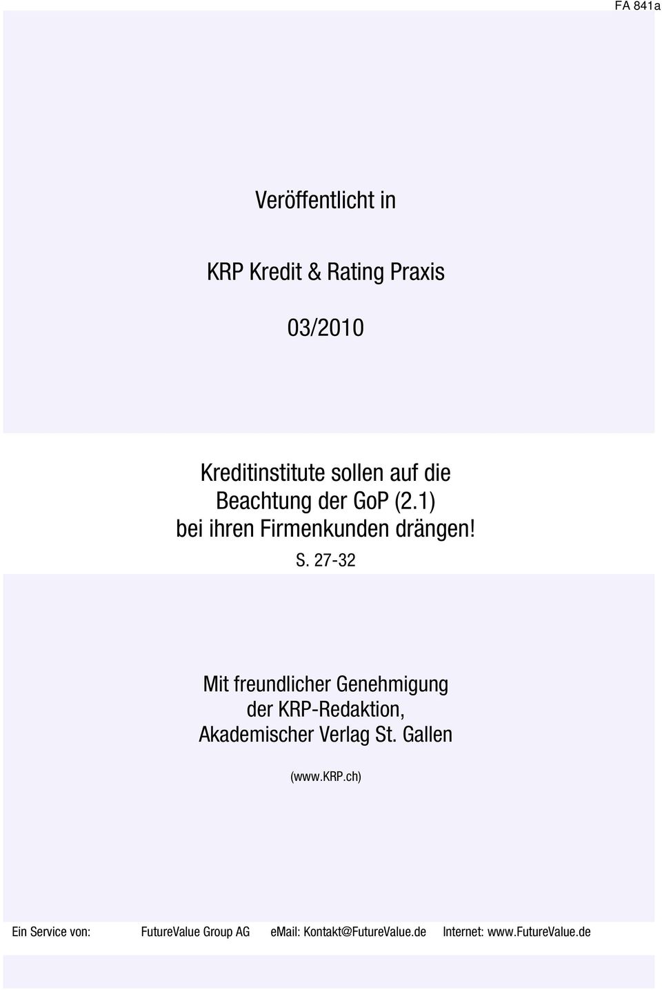 27-32 Mit freundlicher Genehmigung der KRP-Redaktion, Akademischer Verlag St.