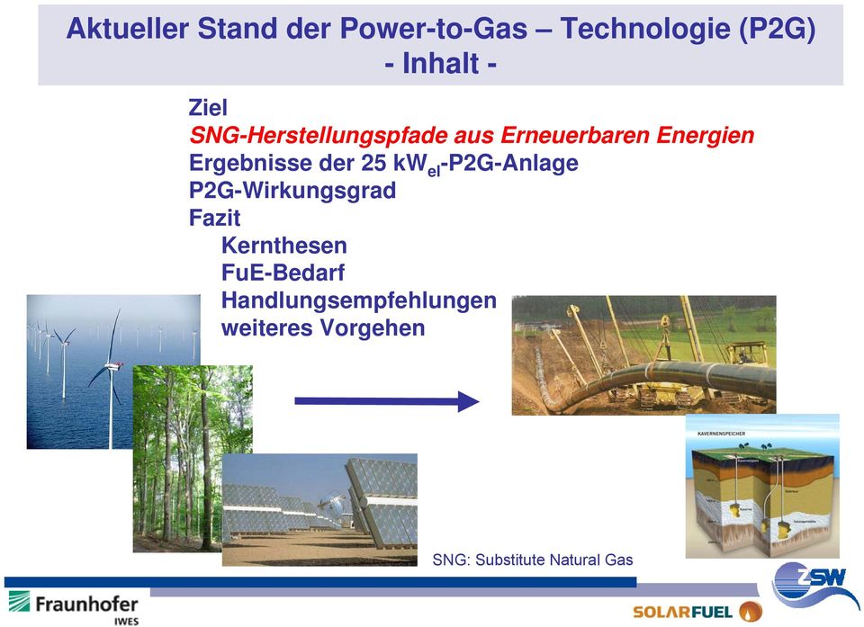 kw el -P2G-Anlage P2G-Wirkungsgrad Fazit Kernthesen FuE-Bedarf