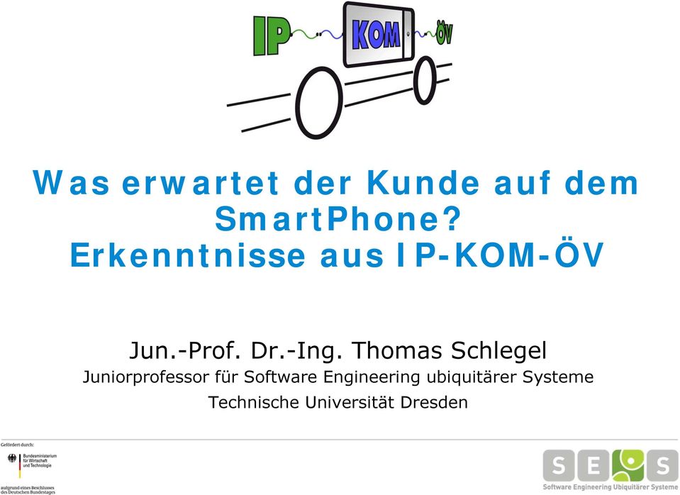 Thomas Schlegel Juniorprofessor für Software