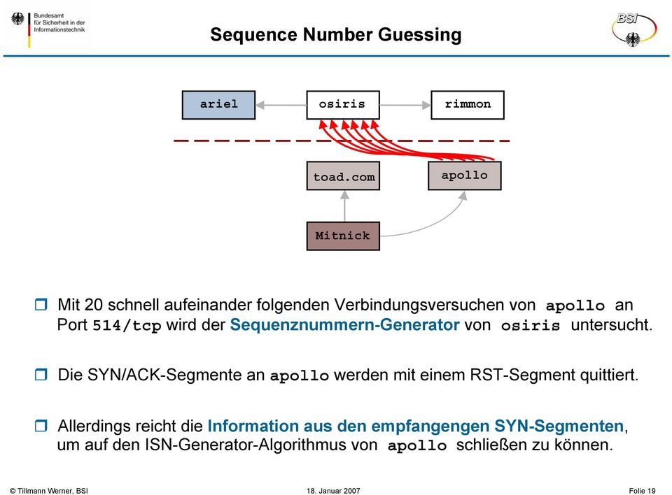 Sequenznummern-Generator von osiris untersucht.