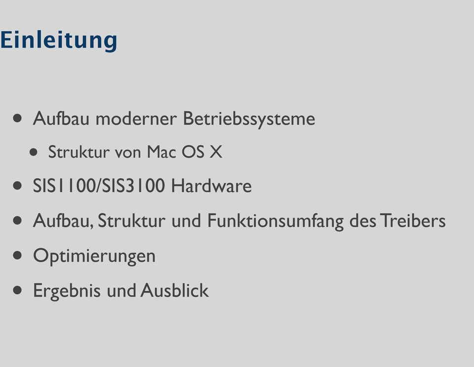 Hardware Aufbau, Struktur und