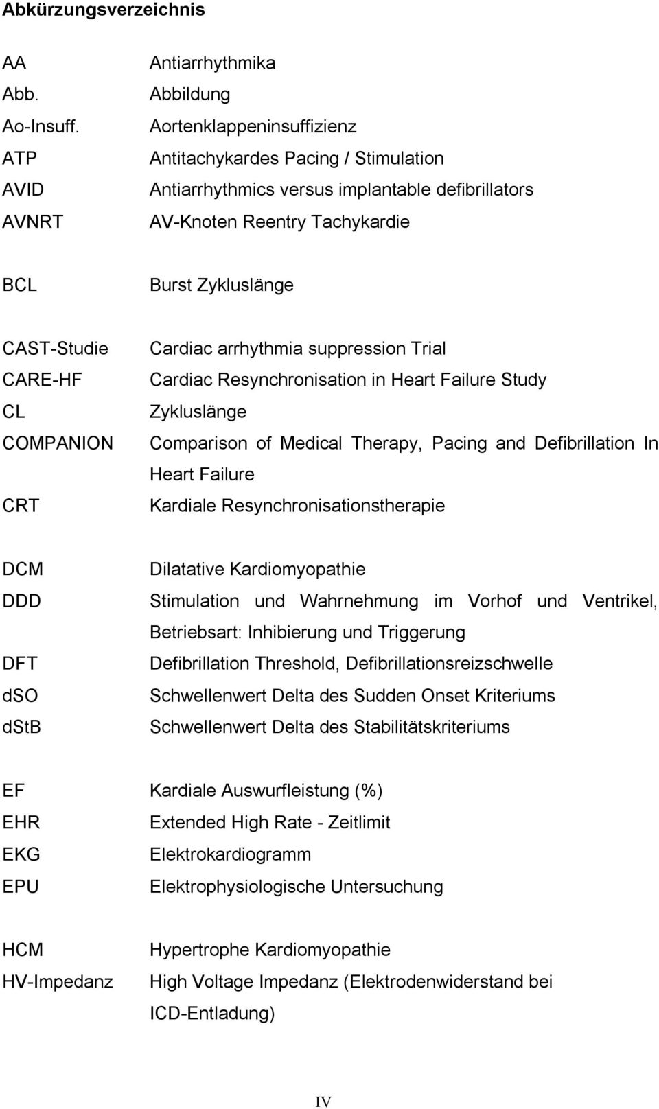 Zykluslänge CAST-Studie CARE-HF CL COMPANION CRT Cardiac arrhythmia suppression Trial Cardiac Resynchronisation in Heart Failure Study Zykluslänge Comparison of Medical Therapy, Pacing and