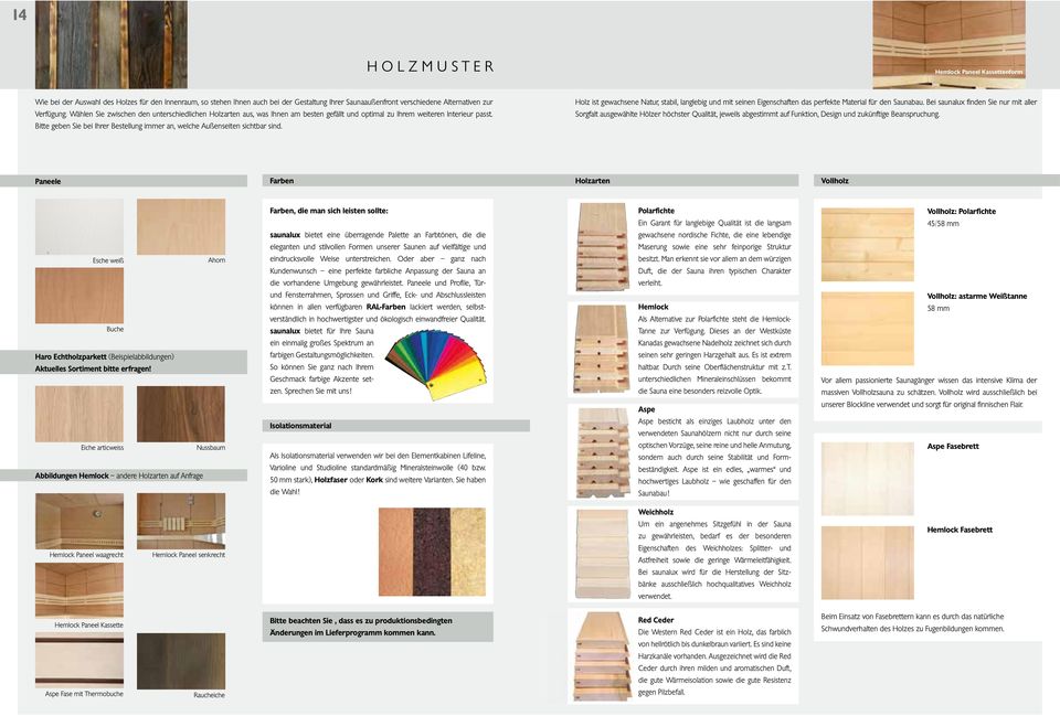 itte geben Sie bei Ihrer estellung immer an, welche ußenseiten sichtbar sind. Holz ist gewachsene Natur, stabil, langlebig und mit seinen igenschaften das perfekte Material für den Saunabau.