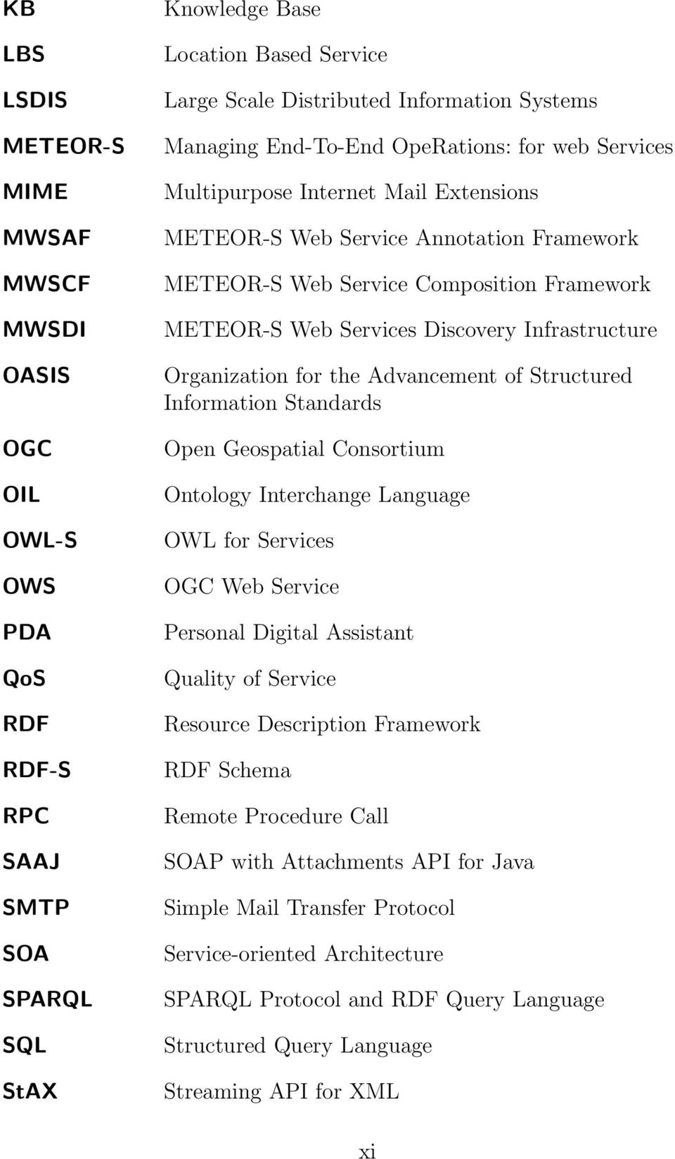 Services Discovery Infrastructure Organization for the Advancement of Structured Information Standards Open Geospatial Consortium Ontology Interchange Language OWL for Services OGC Web Service