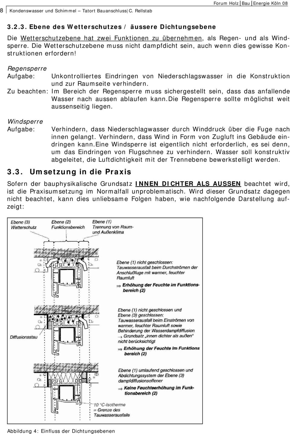 Die Wetterschutzebene muss nicht dampfdicht sein, auch wenn dies gewisse Konstruktionen erfordern!