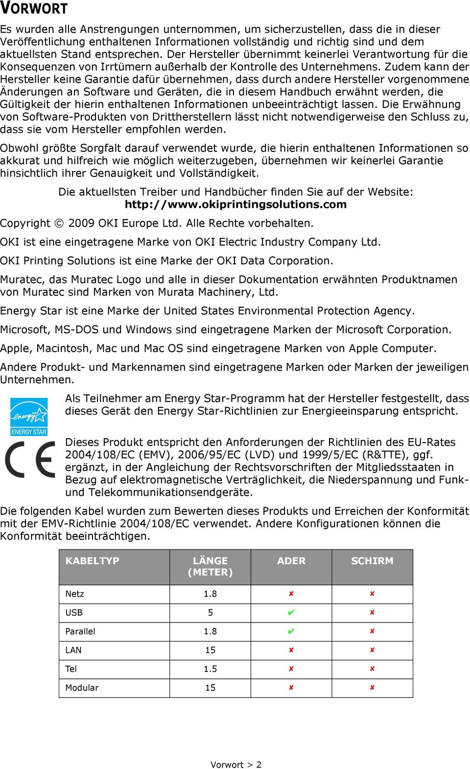 Zudem kann der Hersteller keine Garantie dafür übernehmen, dass durch andere Hersteller vorgenommene Änderungen an Software und Geräten, die in diesem Handbuch erwähnt werden, die Gültigkeit der