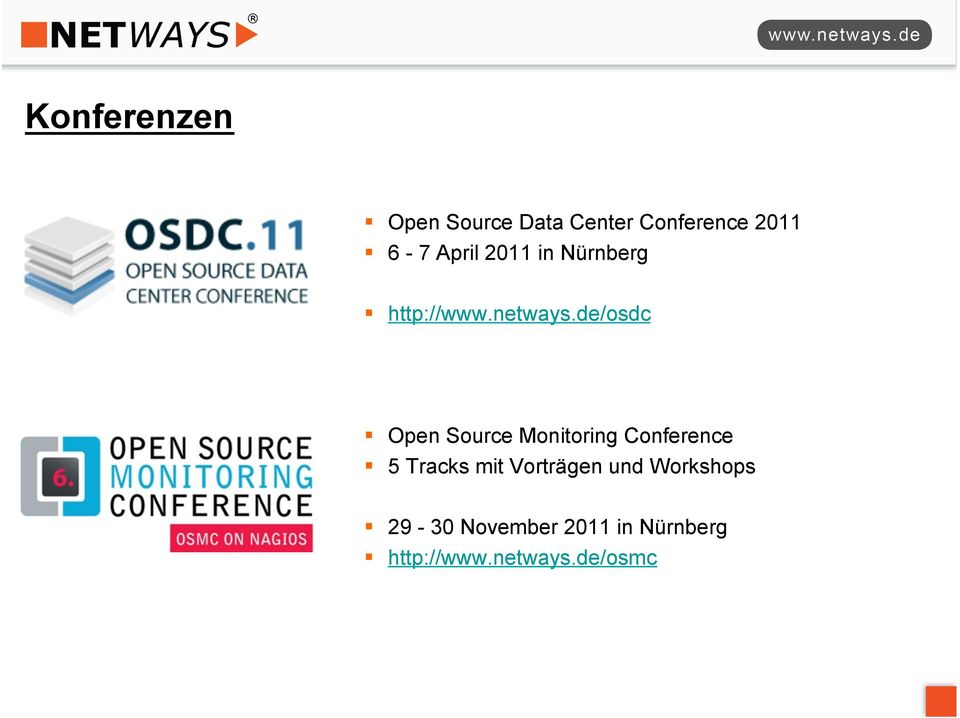 de/osdc Open Source Monitoring Conference 5 Tracks mit