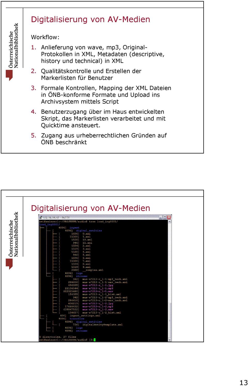 Qualitätskontrolle und Erstellen der Markerlisten für Benutzer 3.