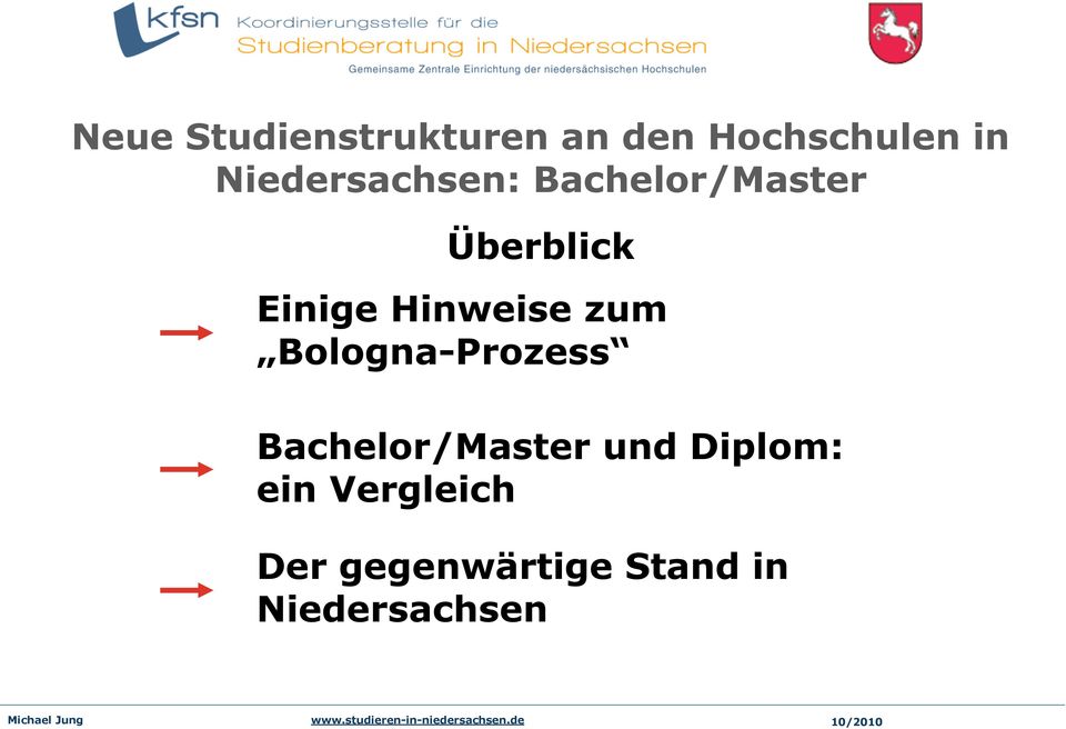 Hinweise zum Bologna-Prozess Bachelor/Master und
