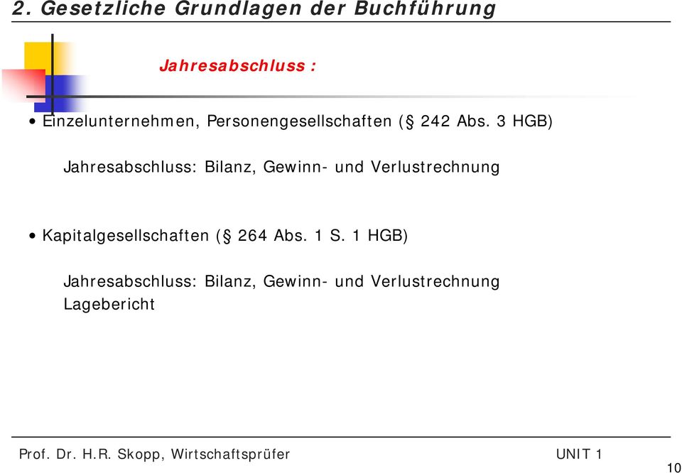 3 HGB) Jahresabschluss: Bilanz, Gewinn- und Verlustrechnung