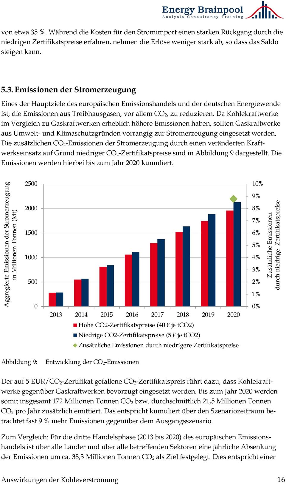 Emissionen der Stromerzeugung Eines der Hauptziele des europäischen Emissionshandels und der deutschen Energiewende ist, die Emissionen aus Treibhausgasen, vor allem CO 2, zu reduzieren.