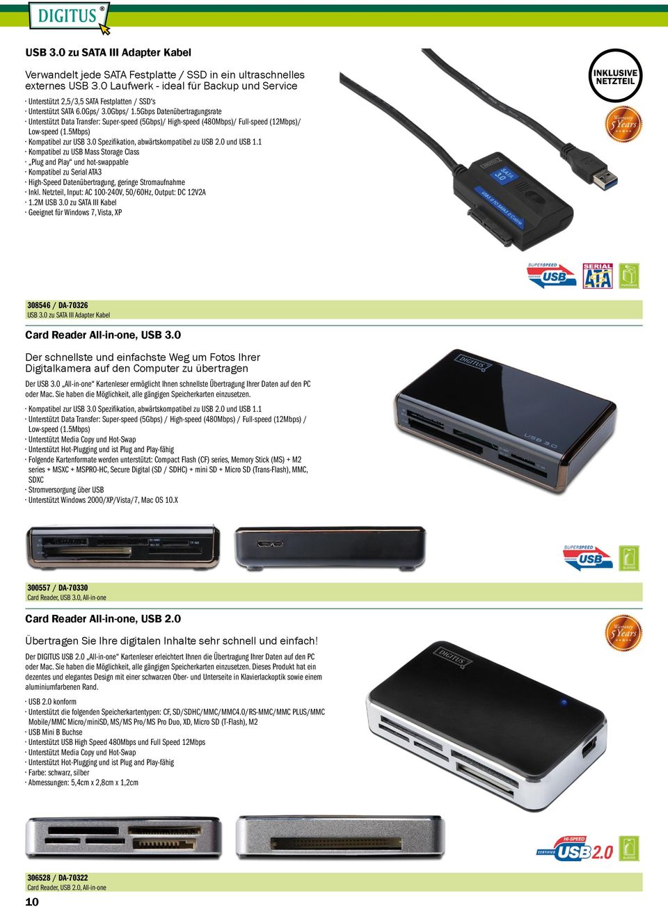 5Gbps Datenübertragungsrate Unterstützt Data Transfer: Super-speed (5Gbps)/ High-speed (480Mbps)/ Full-speed (12Mbps)/ Low-speed (1.5Mbps) Kompatibel zur USB 3.