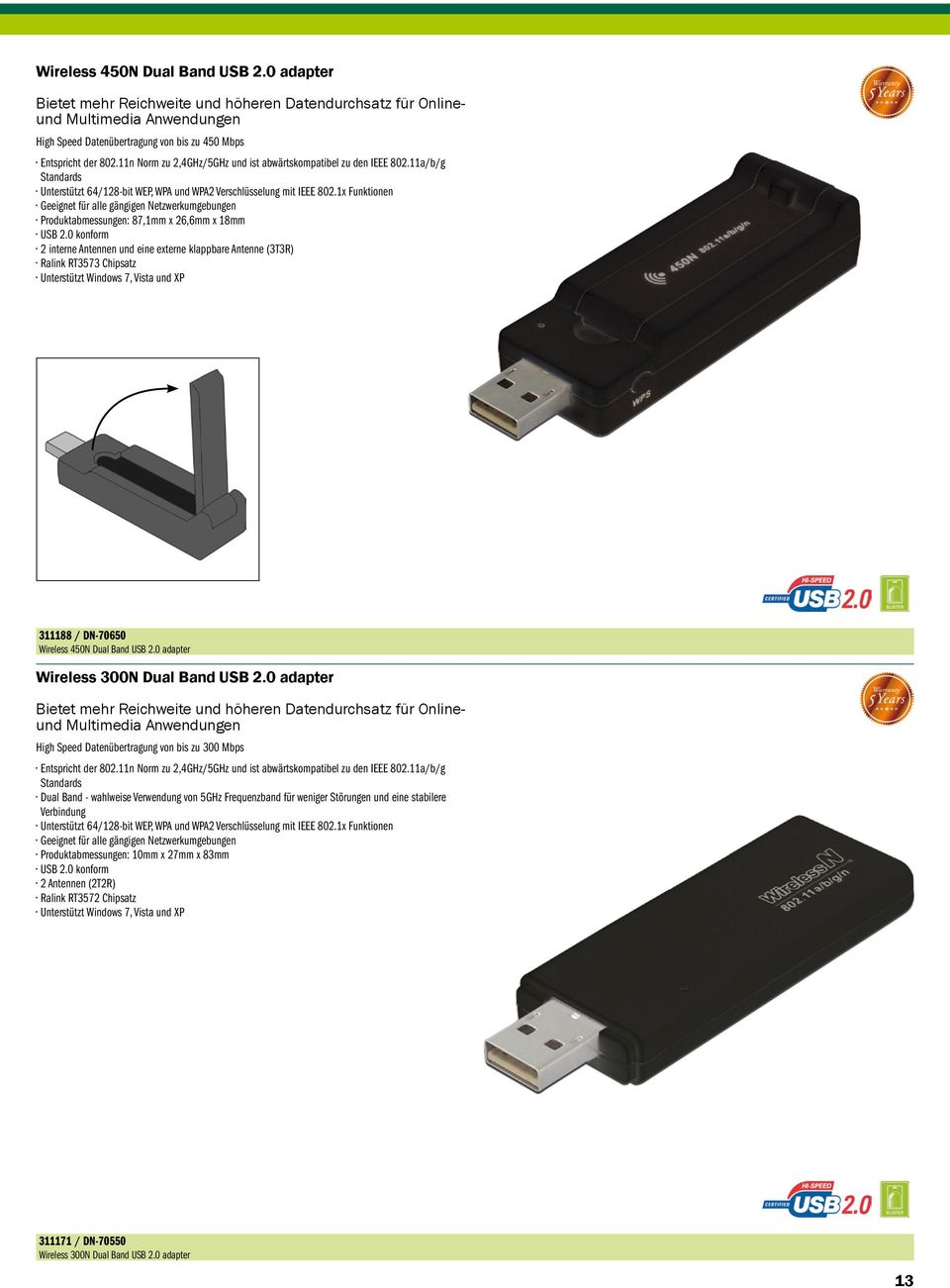 1x Funktionen Geeignet für alle gängigen Netzwerkumgebungen Produktabmessungen: 87,1mm x 26,6mm x 18mm USB 2.