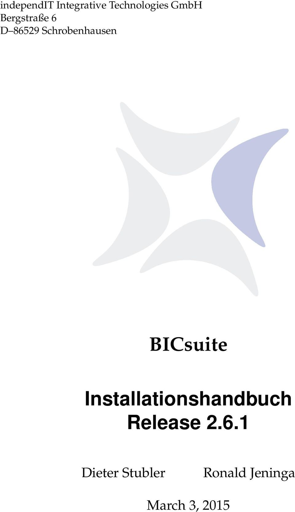 BICsuite Installationshandbuch Release 2.
