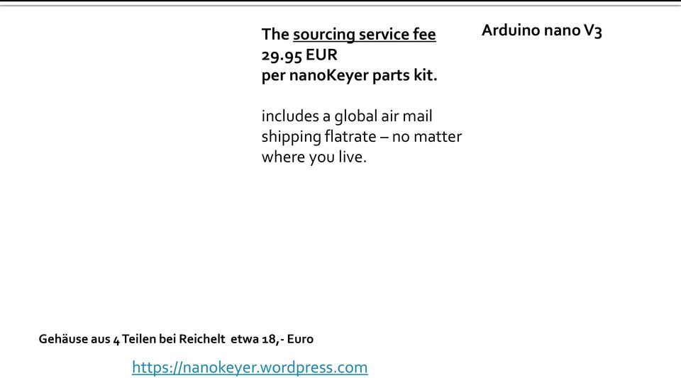 Arduino nano V3 includes a global air mail shipping
