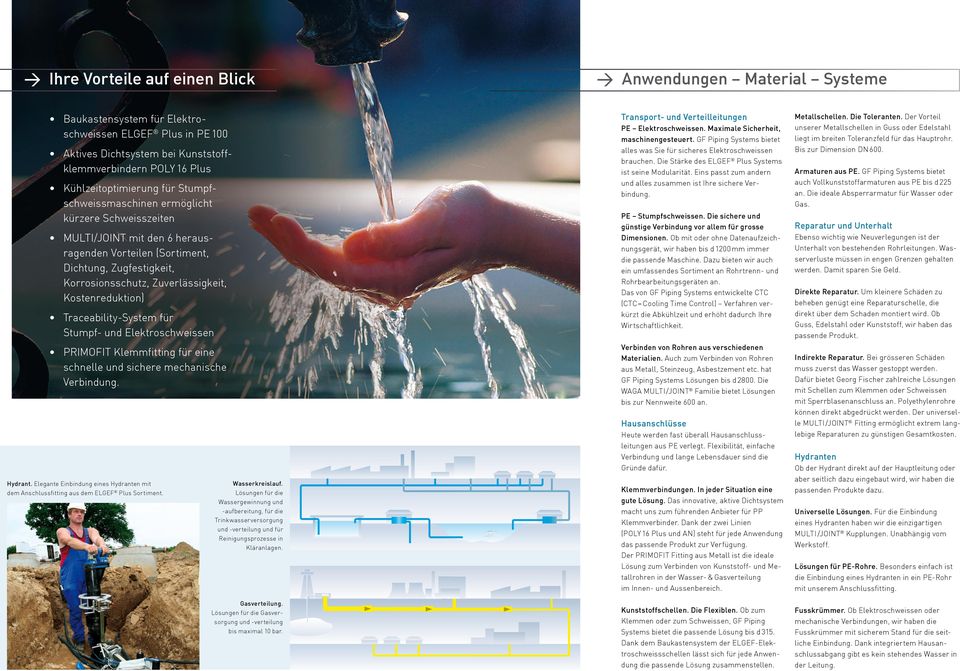 Zuverlässigkeit, Kostenreduktion) Traceability-System für Stumpf- und Elektro schweissen PRIMOFIT Klemmfitting für eine schnelle und sichere mechanische Verbindung. Hydrant.